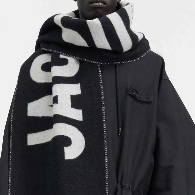 Jmus Scarf 2024 Autumn Winter New Unisex Letter Jacquard Warm Tassel Wool Neck Scarf Shawl L250904 1ZVA7