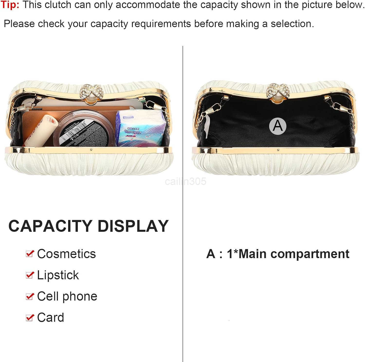 Clutch Purses for Women Evening Bag Pleated Satins Clutch Purse Luxury Handbags for Wedding Party Z25909