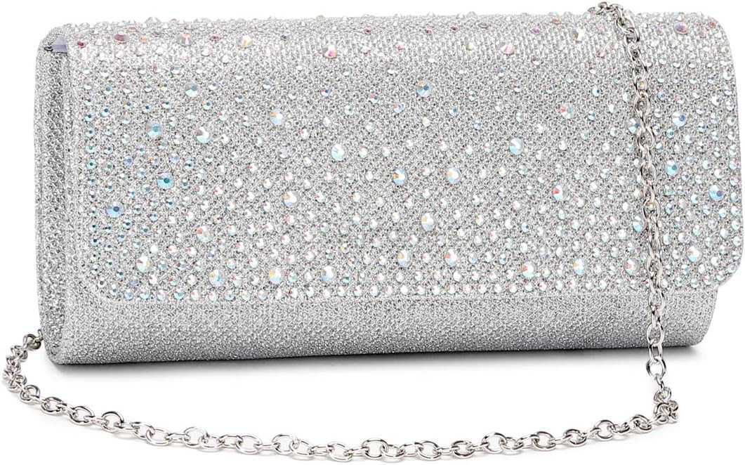 Crystal Small Evening Clutch Handbag Sparkling Chain Shoulder Crossbody Bag for Womens Z25909