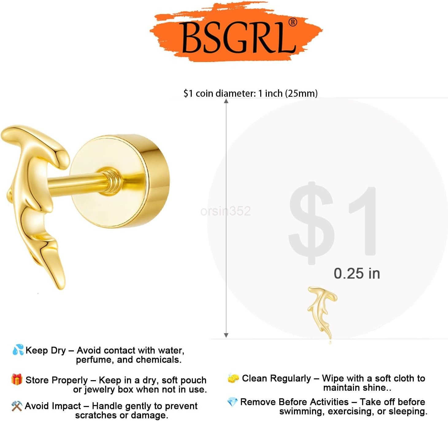 Back Earrings 14K Gold Plated Tiny Bow Hammerhead Shark Dragon Cowboy Boot Palm Tree Softball Flatback Stud Earrings for Women Helix JewelryW250909