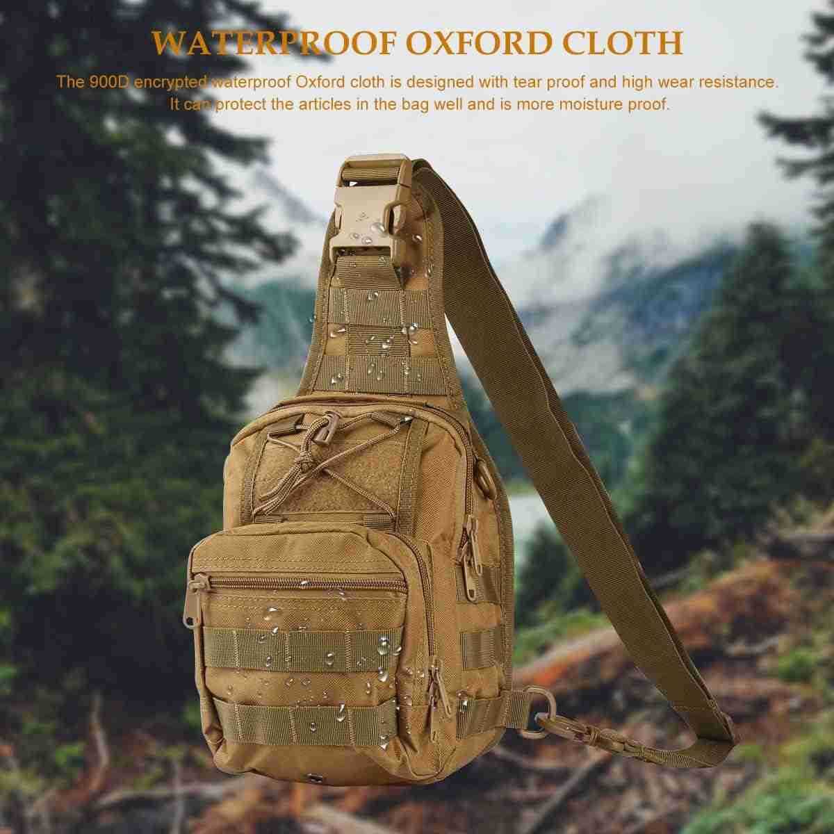 FIRE Tactical Single Shoulder Bag Crossbody Military Backpack Molle Assault Sling Backpack for EDC Camping Hiking Trekking Cycling and Outdoor Sports 