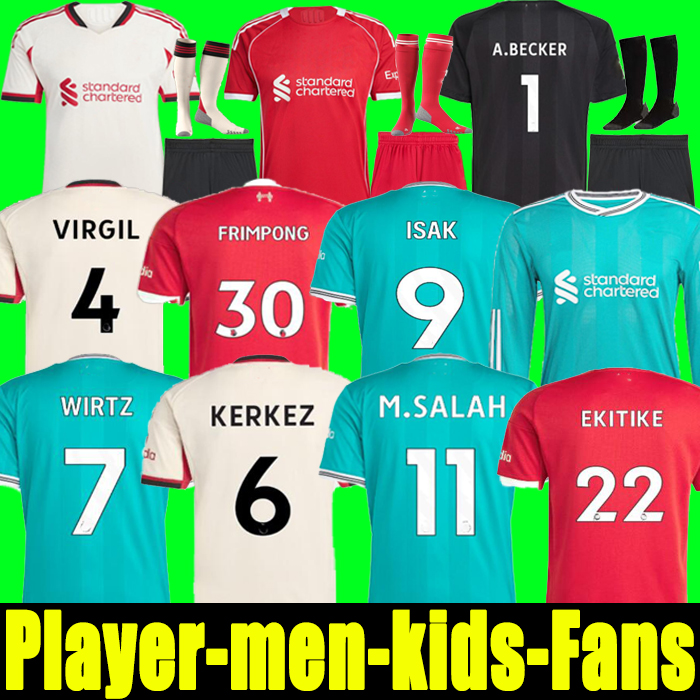 24 25 26 MAC ALLISTER soccer jersey DIOGO JOTA EkitikE 2025 2026 football shirt RIO SZOBOSZLAI A.BECKER FRIMPONG Wirtz Kerkez men kids kit uniforms SALAH ISAK GAKPO 11