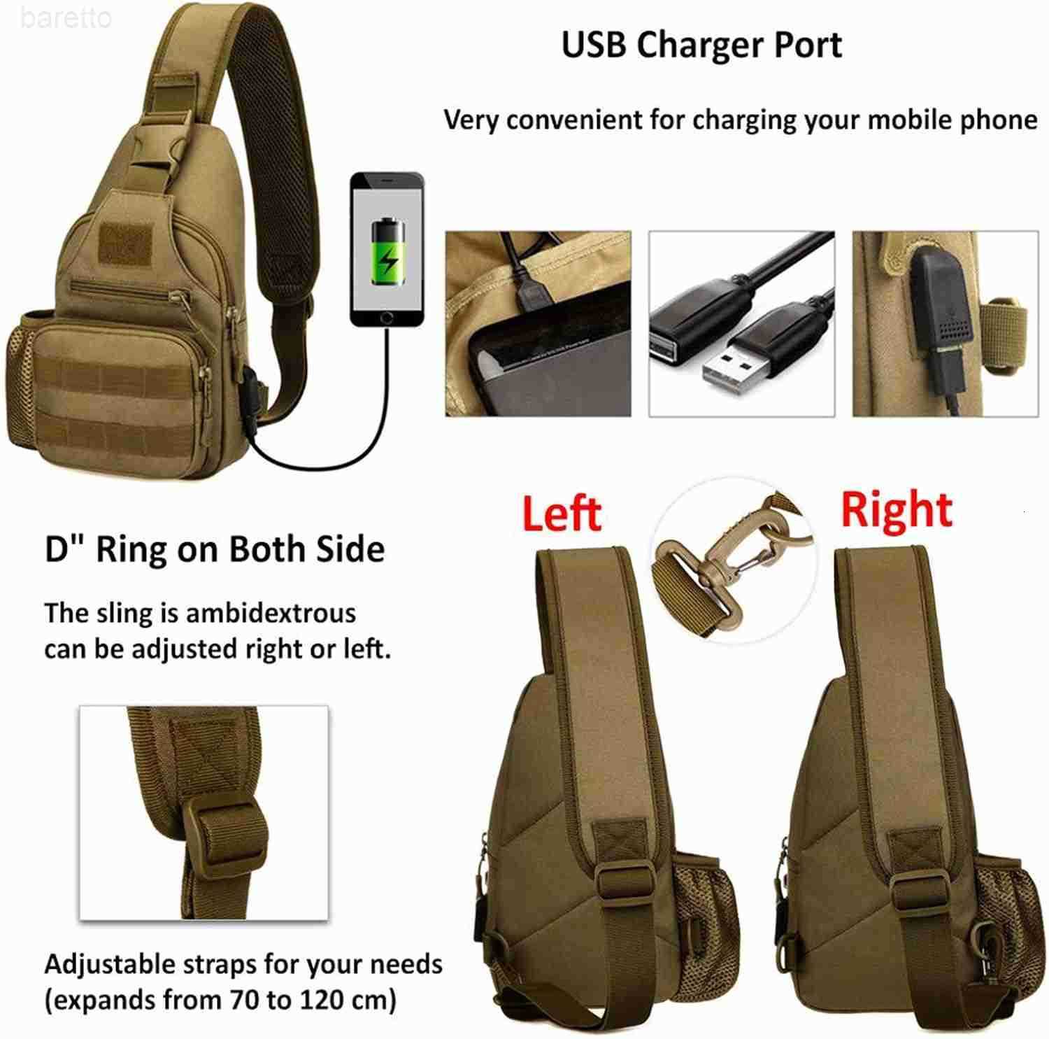Tactical Sling Backpack Bag for Men Molle Crossbody Shoulder Bags Military EDC Chest Pack One Strap Daypack Z250909