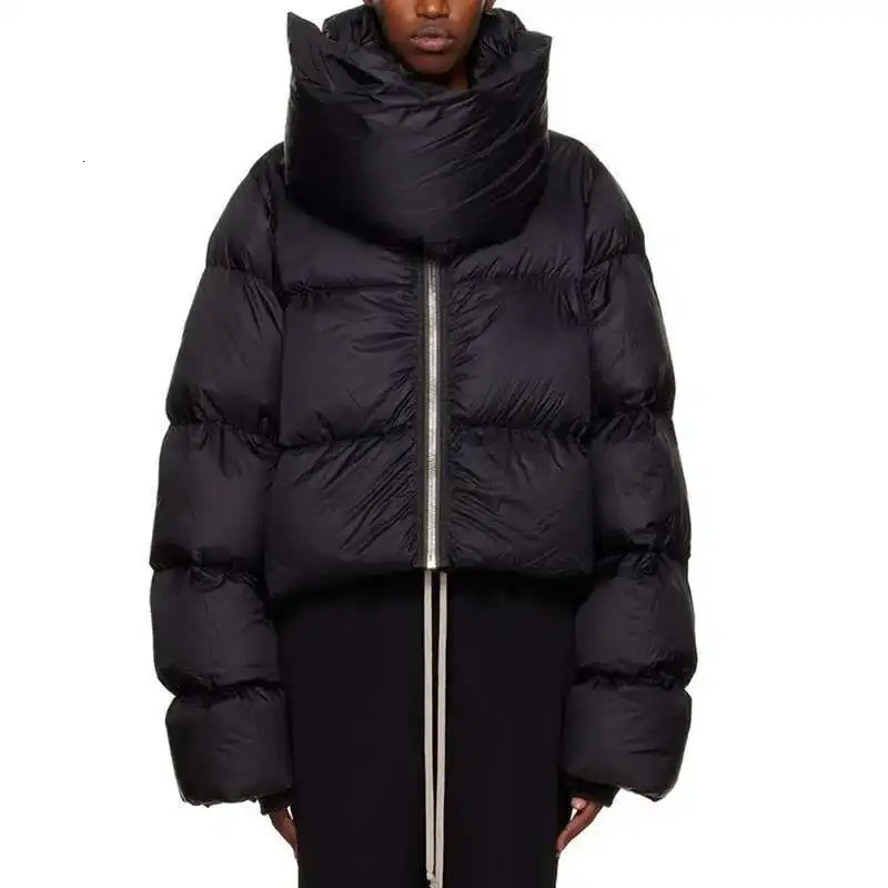 HKSH Autumn Winter Women Cotton Padded Jacket Scarf Collar Thick Long Sleeve Zipper Waded Bread Chic Trendy Coat H2840 250908