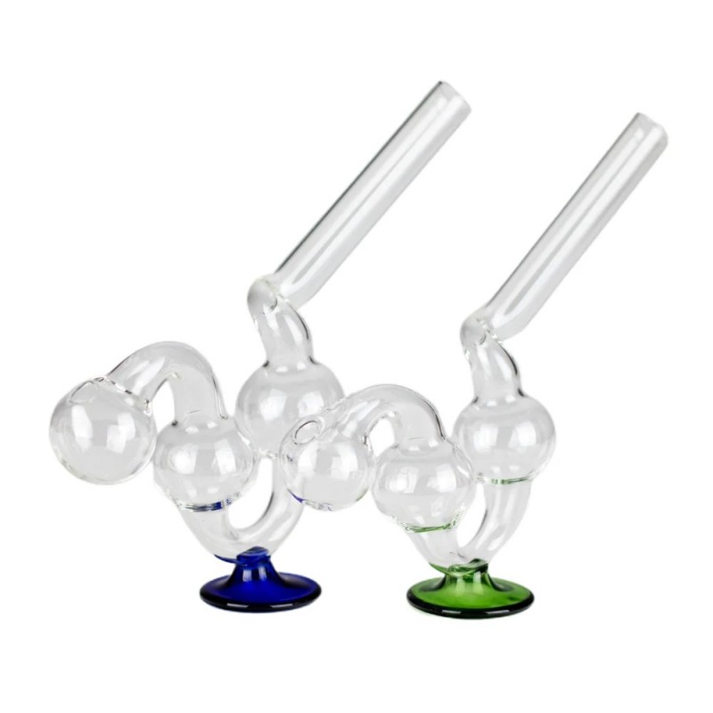 Hand Blown Snake Shaped Glass Pot Transparent With Base Premium Glass For Smoking Pipes Bongs Unique Stylish Durable Hookah Accessory