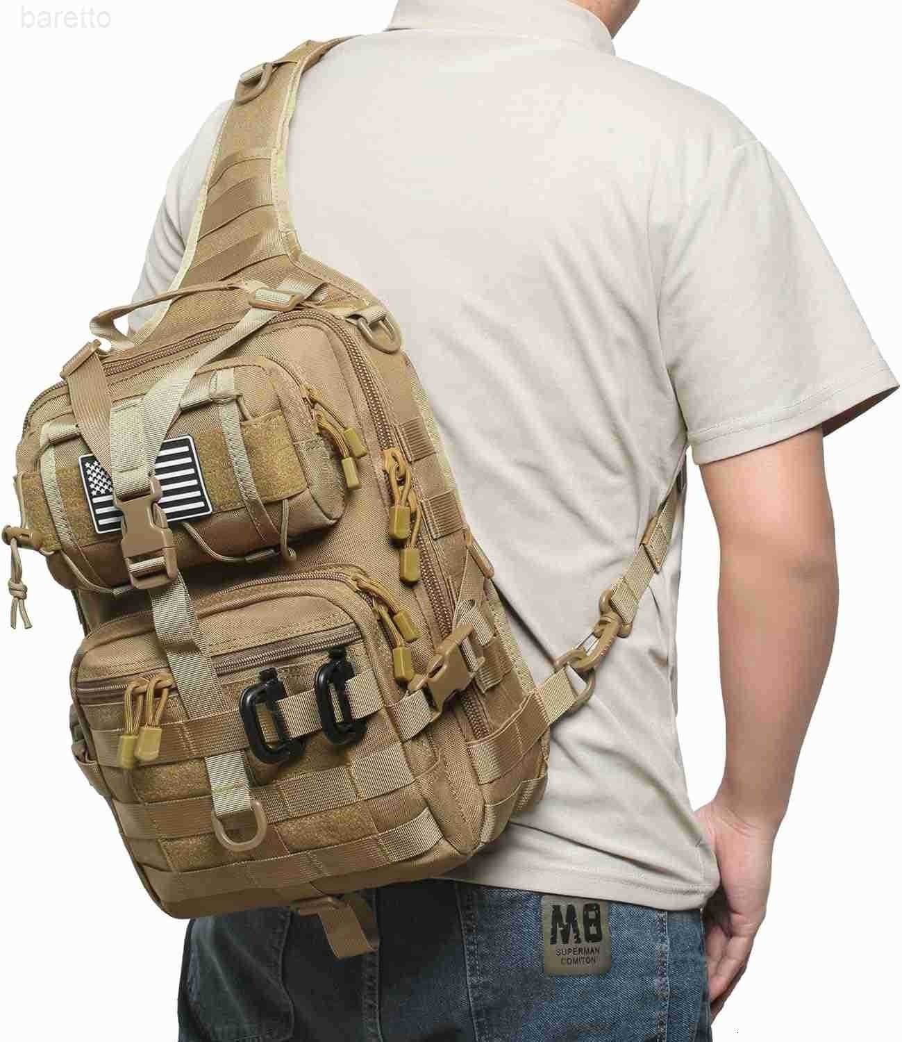Sling Bag Backpack Military Rover Shoulder Sling Pack EDC Molle Assault Range Bag Crossbody Chest Pack Coyote Z250909