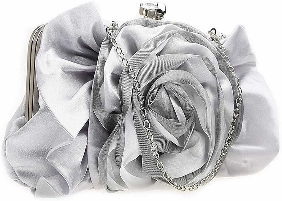 Floral Clutch Purses for Women Satin Clutch Evening Bag Party Prom Handbags Bride Purse Z25909