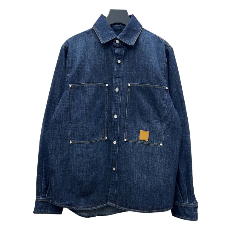 Vintage High End Denim Outfit Leather Tagged Jacket Washed Pants Trousers Sets with Pearl Buttons for Men Women Sold Separately 25fw 0909 C260312
