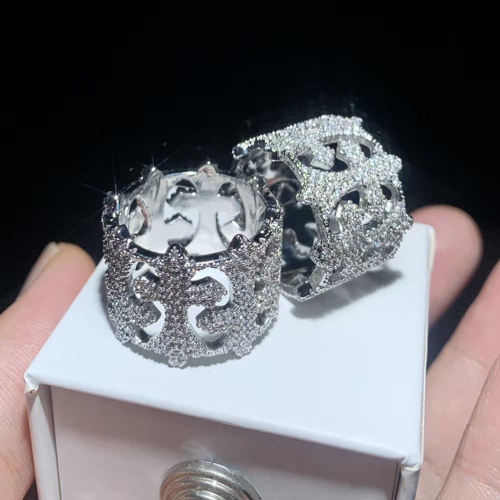 Hip Hop Rings Jewelry Custom Letter Lab Grown Diamond Iced Out VVS Moissanite Rings Sterling Silver 925 Luxury Rings for Men