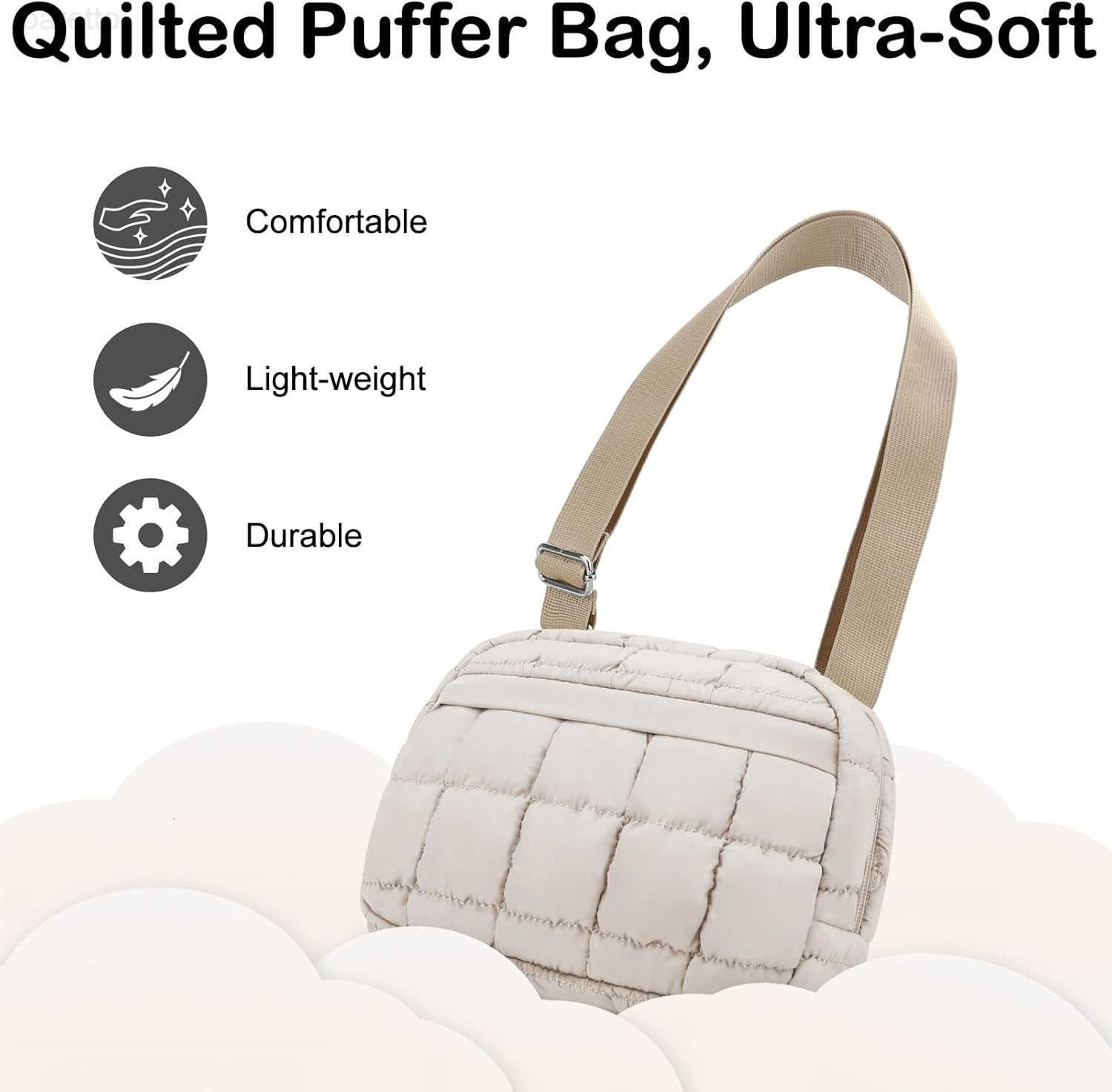 Crossbody Bags for Women Quilted Puffer Belt Bag Fanny Pack Cross body Purse with Adjustable Strap Z250910