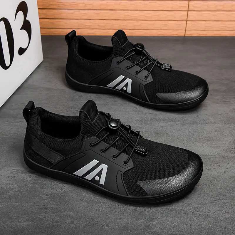 Blue Casual Sneakers Mens Wide Barefoot Shoes Breathable Mesh Men Toe Shoes Soft Zero Drop Minimalist Flats Wider Toe Sneakes L250908