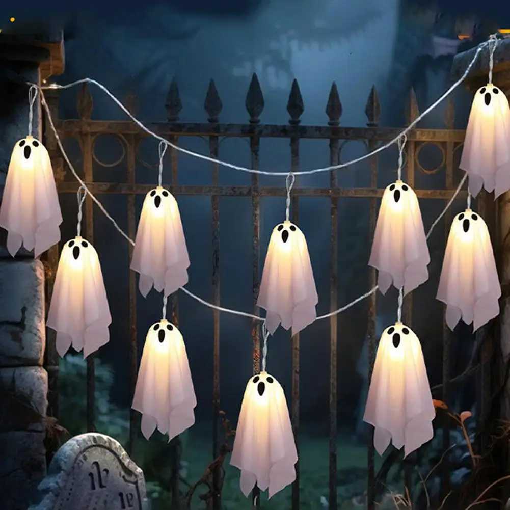 Halloween DecorationLight Up Ghost LED Colorful Light Ghost Terrifying Glowing Pendant Little Atmosphere String Decorati K2O3 H250908