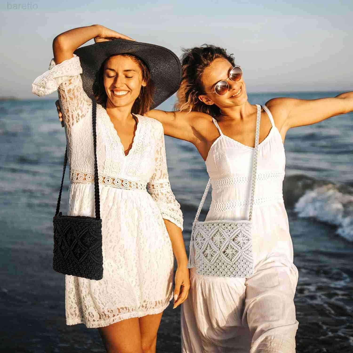 Crossbody Bag Purse For Women Bohemian Shoulder Bag Woven Crochet Purse For Summer Beach Travel Clutch Handbag Z250909