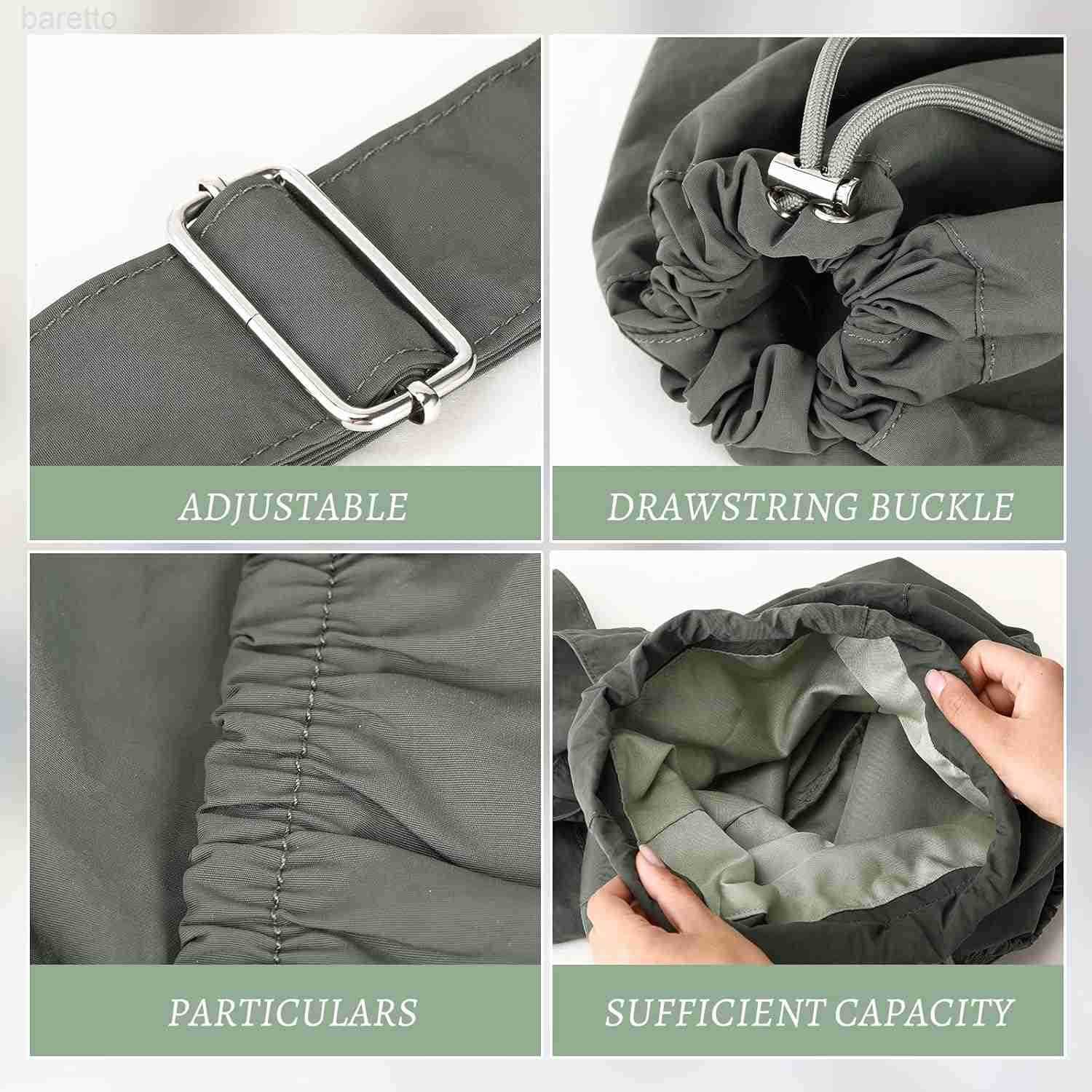 Single Shoulder Bag Drawstring Sling Backpack for Men Women Trendy Crossbody Bag Casual Urban DaypackGreen Z250909