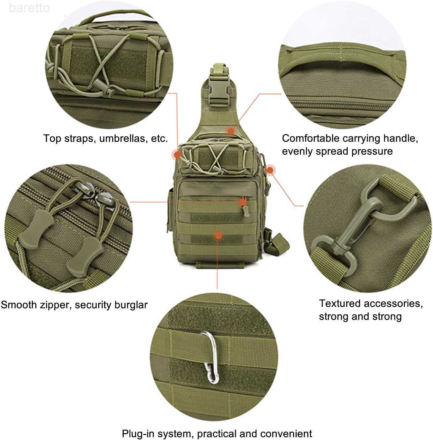 Gear Backpack Tackle Bag Multifunctional WaterResistant Single Shoulder Z250909