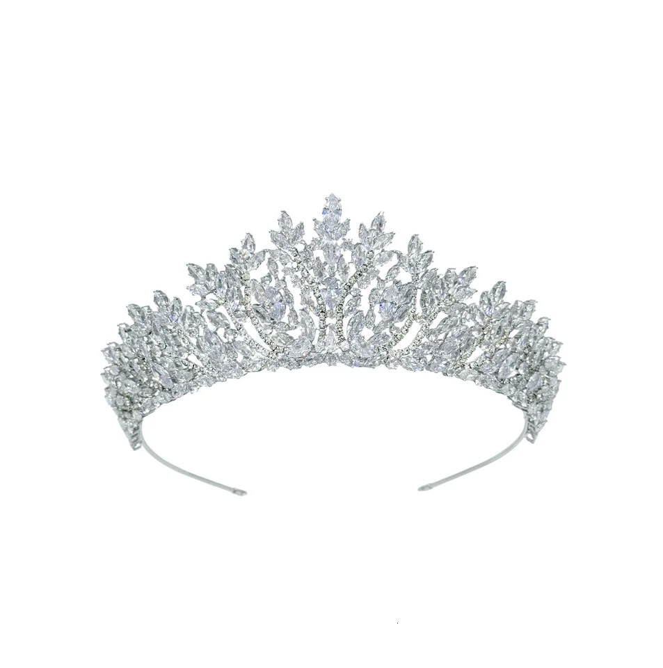 Bride Crowns For Wedding Headdress Cubic Zirconia CZ Princess Women Crown Tiaras Bridal Headband Prom Jewelry Headpiece 250909
