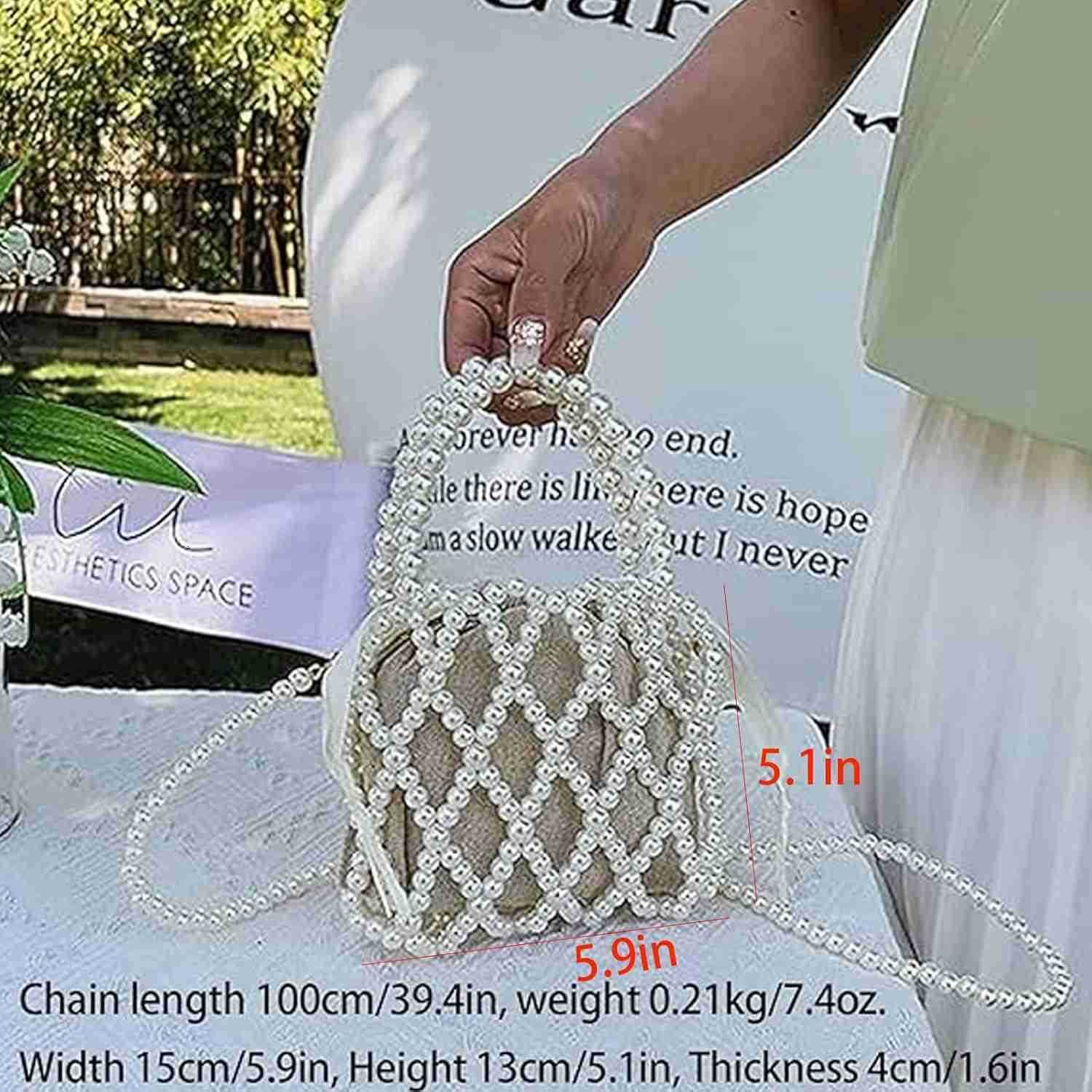 Pearl Bag Chain Bag Purse Bags Artificial Pearl Clutch Handmade Bags Evening Bags for Wedding Bridal Party Travel 03 Z25909