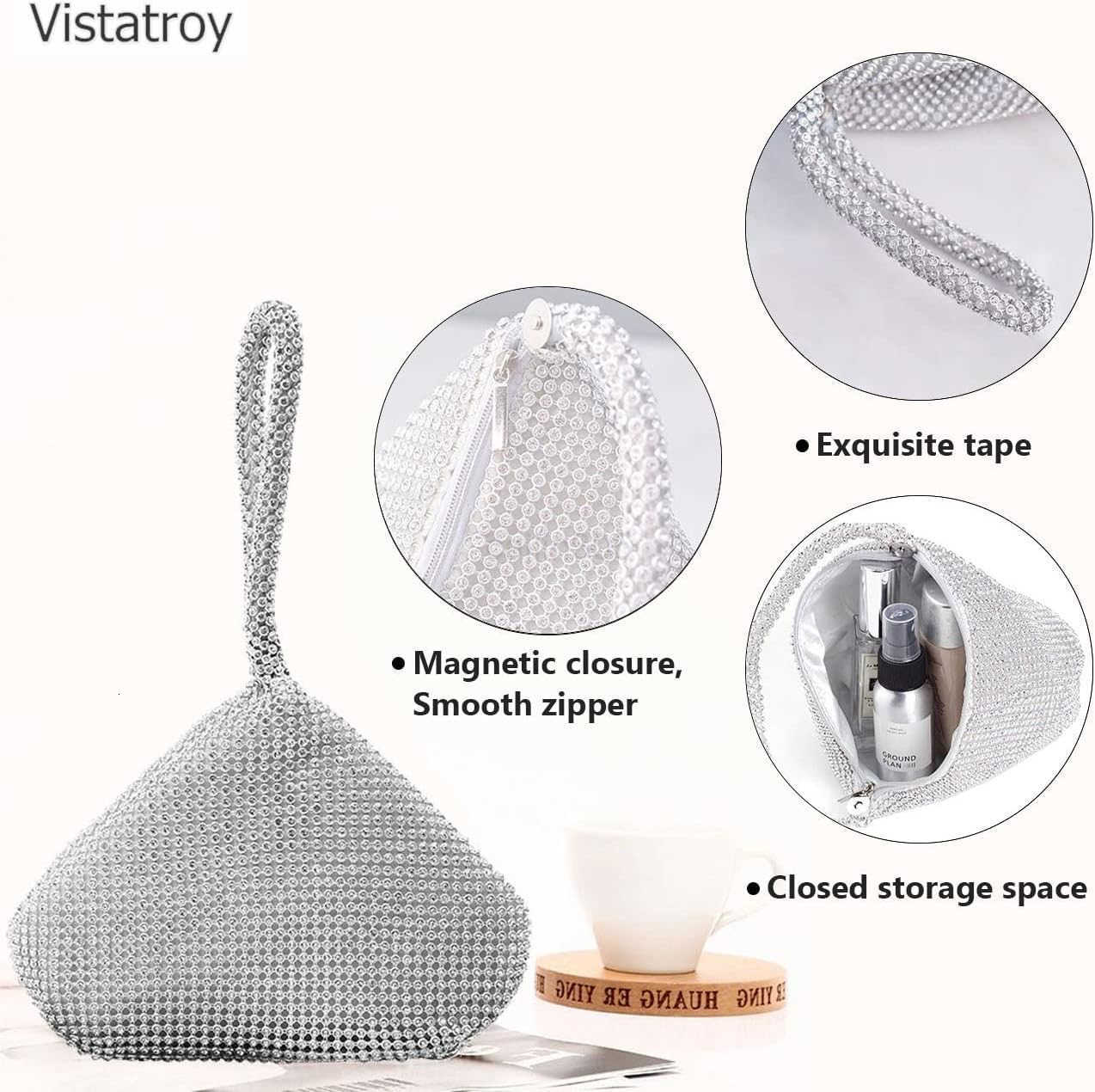 Evening Bag Sparkly Rhinestone Purse Triangle Designer Chain Clutch Purse Bag Party Prom Wedding Purse Z25909