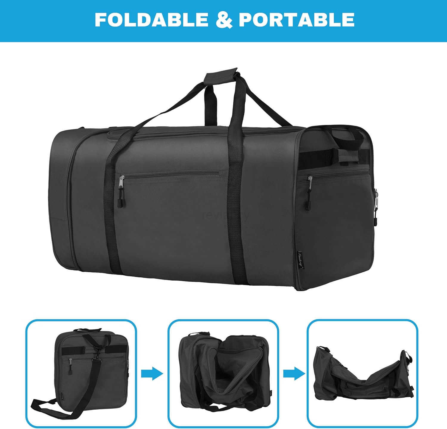 100L Foldable Rolling Duffel Bag with 2 Wheels Light Weight Travel Duffel bag with Large Loading Capacity 32 inch Rolling Duffel bag with Shoulder Str