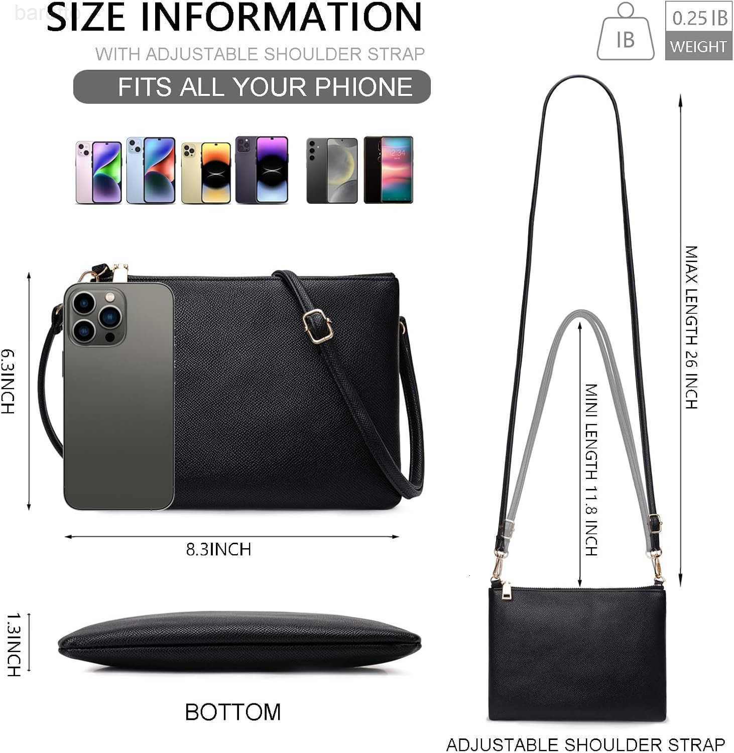 Crossbody Bags for Women Trendy Clutch Purse PU Leather Shoulder Bags with Adjustable Strap Z250909