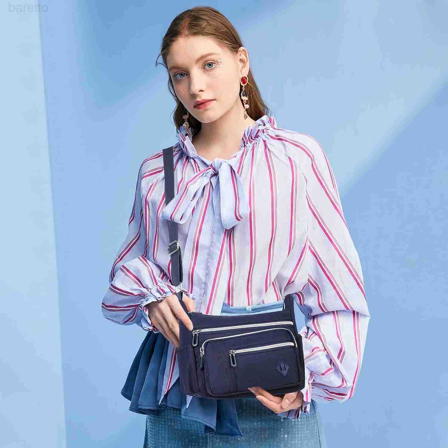 Bags for Women Nylon Waterproof Shoulder Purse Messenger Bag Ladies Multiple Pockets Bag for Travel Z250909