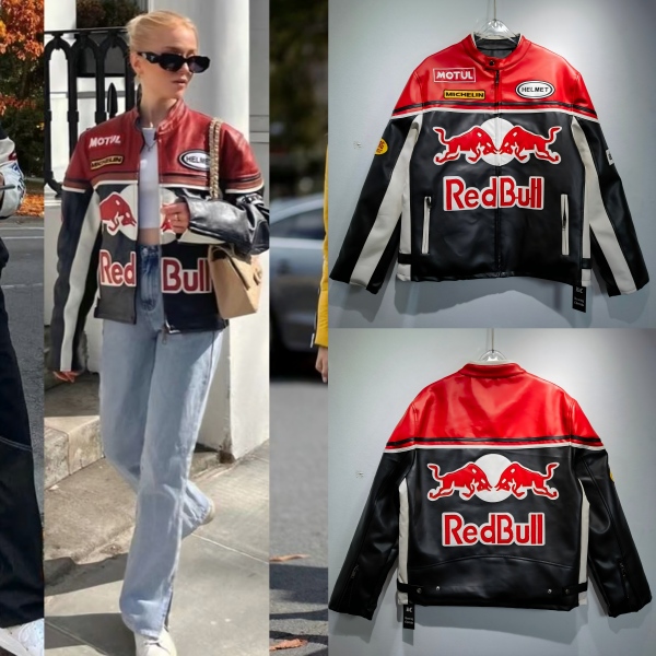 F1 racing suit motorcycle jacket American retro motorcycle riding suit embroidered leather jacket and winter Windbreaker short style jacket men and women Designer