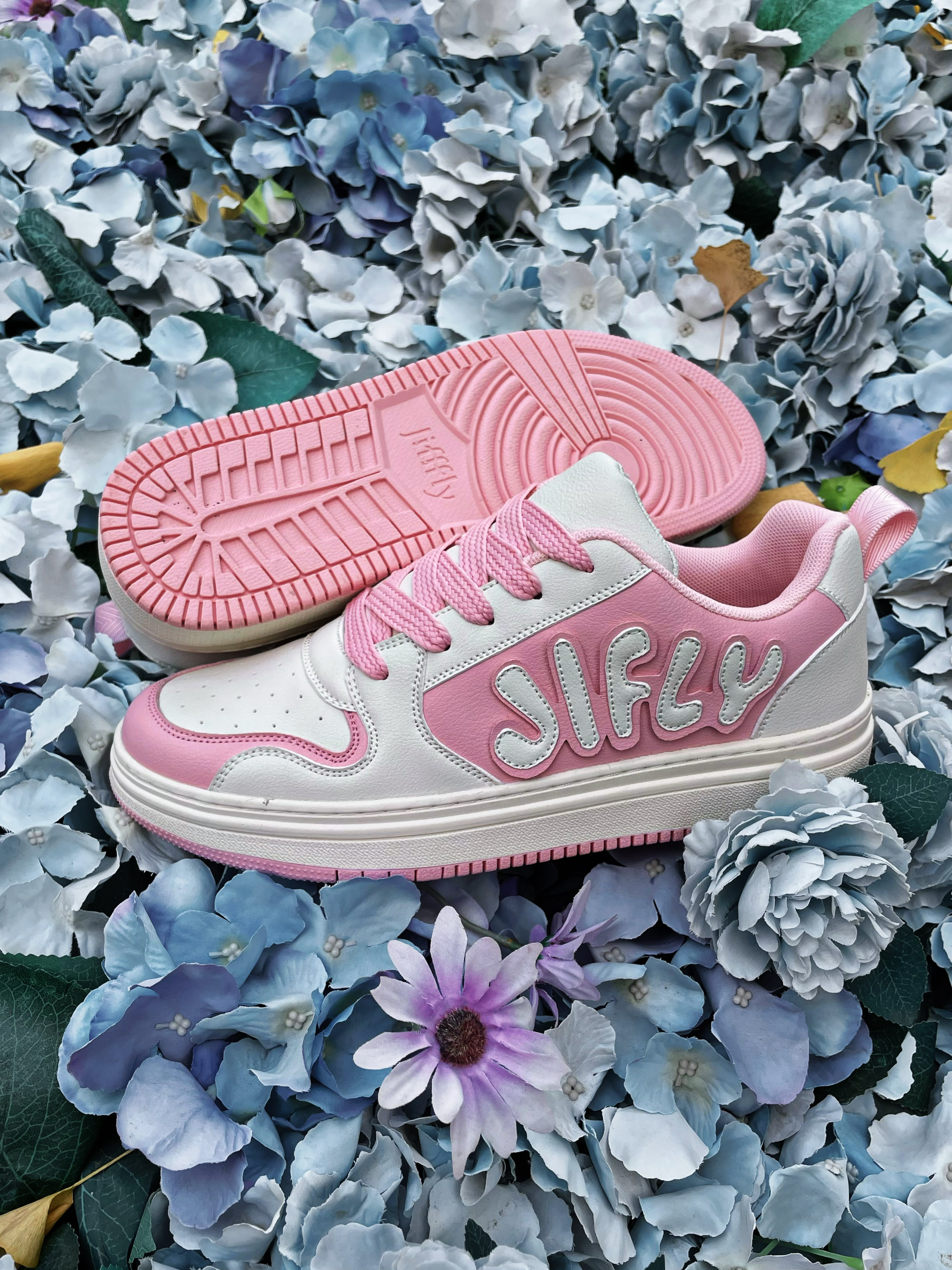 Women's Original Streetwear Jifffly Thick Sole Platform Shoe - Vintage Style in Rose ColorJFY-851