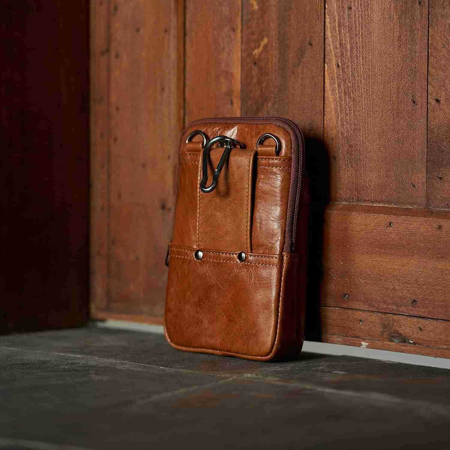 Leather Phone Holster Fits for iPhone 16 15 14 13 12 11 Pro Max Samsung Galaxy S25 Ultra S24 Ultra S23 A15 Wallet Case with Belt Clip Pouch Crossbody 