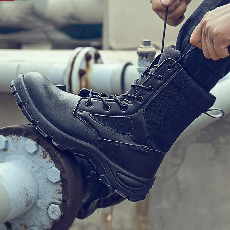 Mens Boots Safety Shoes Men Steel Toe Shoes Winter Boots Men PunctureProof Work Shoes Plush Warm Work Safety Boots Male Shoes 250909