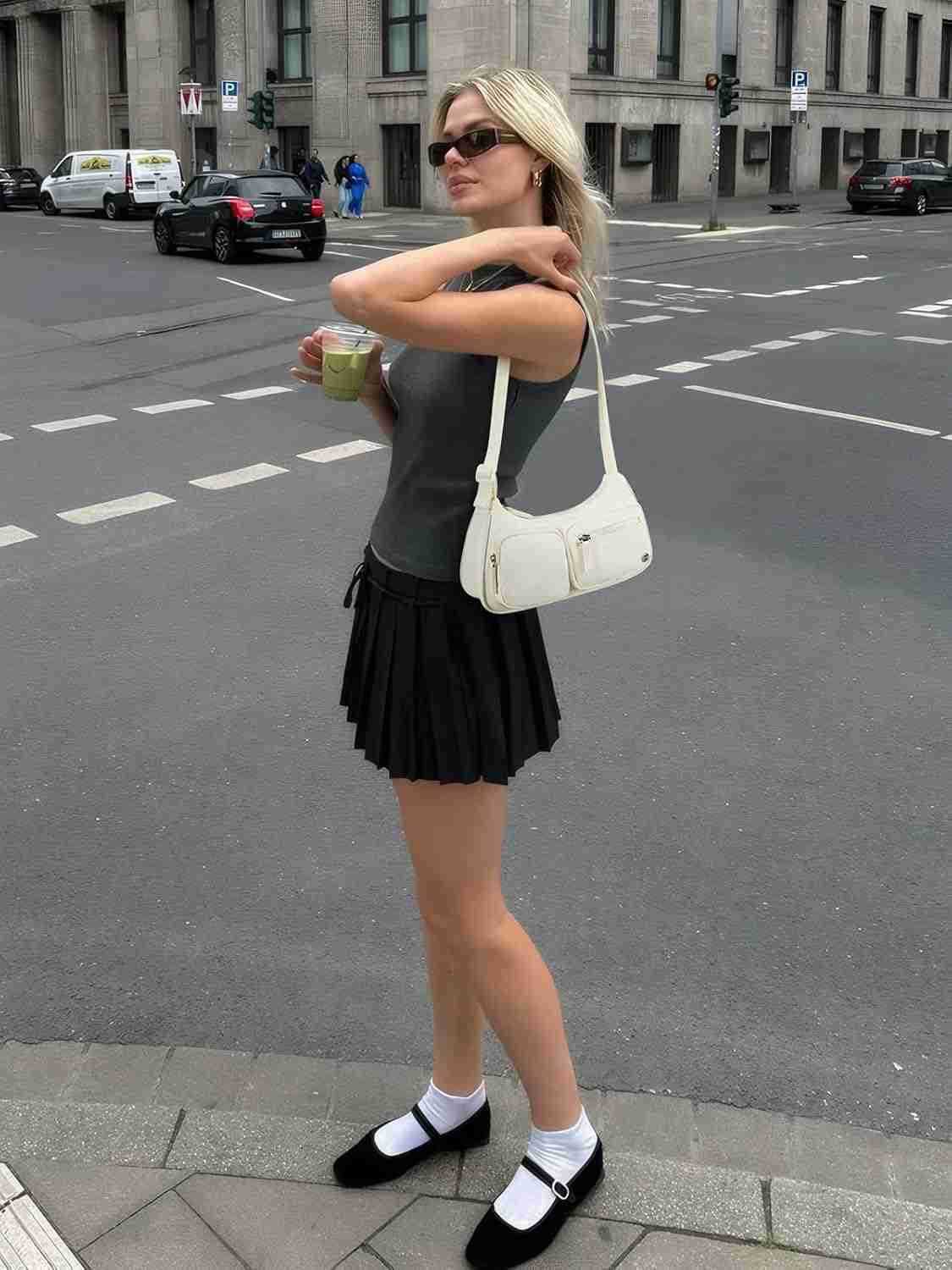 Nylon Shoulder Bag for Women Y2K Trendy Purse Crescent Bag Cute Handbag Z250909