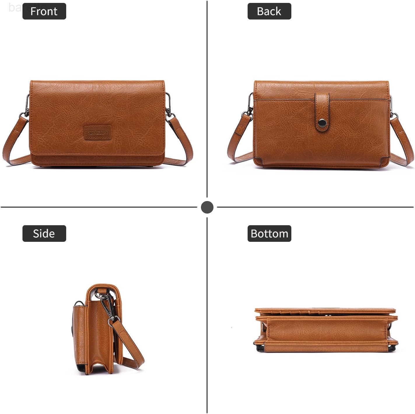 Small Crossbody Bags for Women Leather Cell Phone Purse Wallet with ID window and Card Slots Z250909
