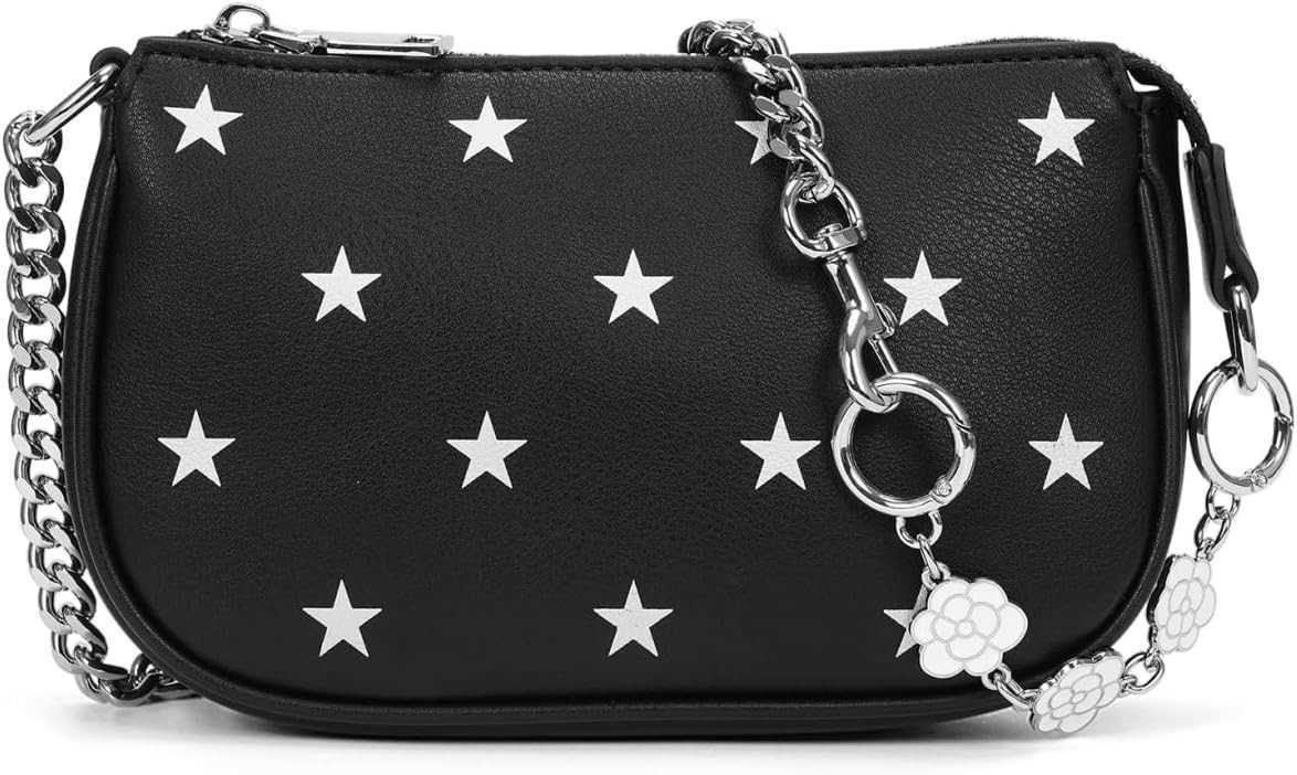 Mini Star Print Shoulder Bag Small Purse For Women Vegan Leather Handbag Soft Trendy Clutch Designer Underarm Bag M250909