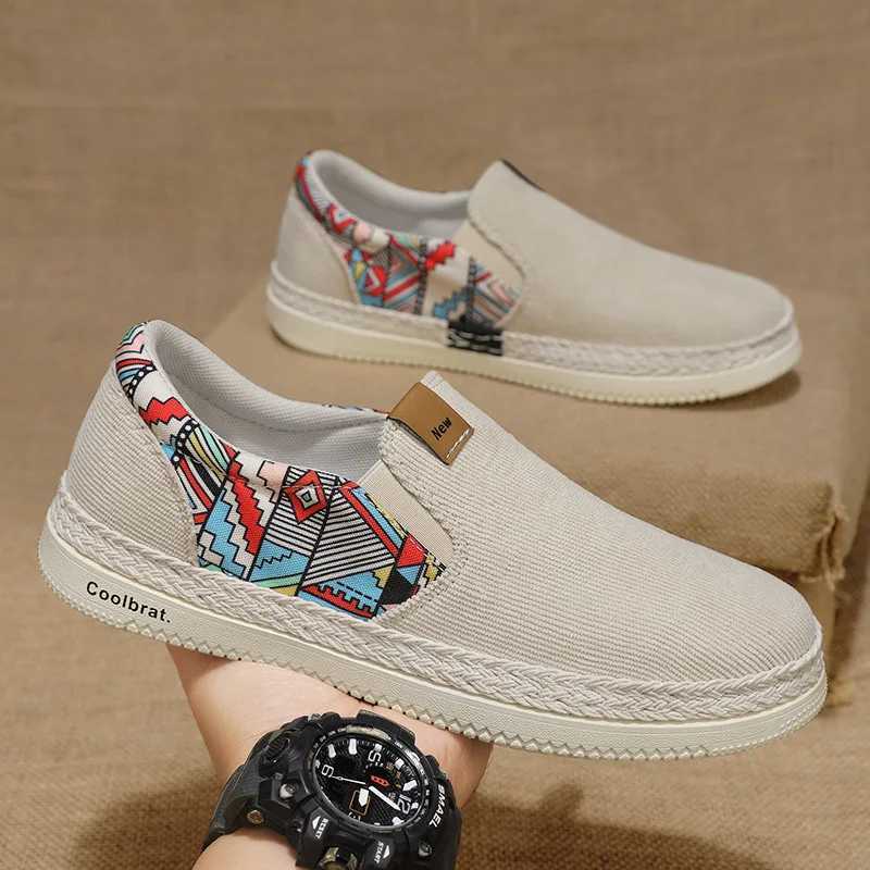 Flat Canvas Shoes For Men Fisherman Linen Cloth Loafers Summer Mens Sneakers New Style Shoes Sneakers Male Casual Shoes Man L250908