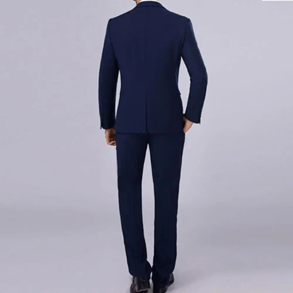Men Slim Fit Business Suit One Button Formal TwoPiece Boutique Dress Wedding Groom Coat Blazers Trousers 250908 - view 4