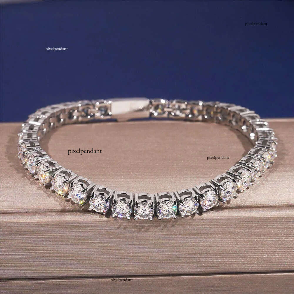 4/5mm Pass Dia Tester Hip Hop Jewelry VVS D Color Shiny Men 316L Stainless Steel Moissanite Tennis Chain Link Necklace