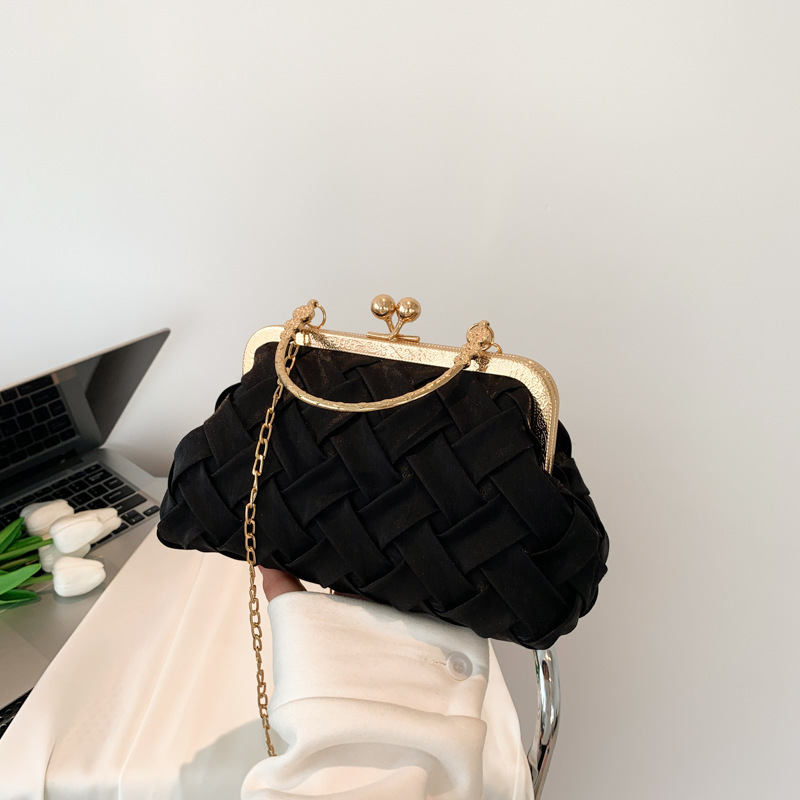 Luxury Brand Designer Bag Gentle Fashion Simple Woven Handbag 2023 Spring Summer New Stylish Chain Shoulder Crossbody Bag Women's Trendy Bag