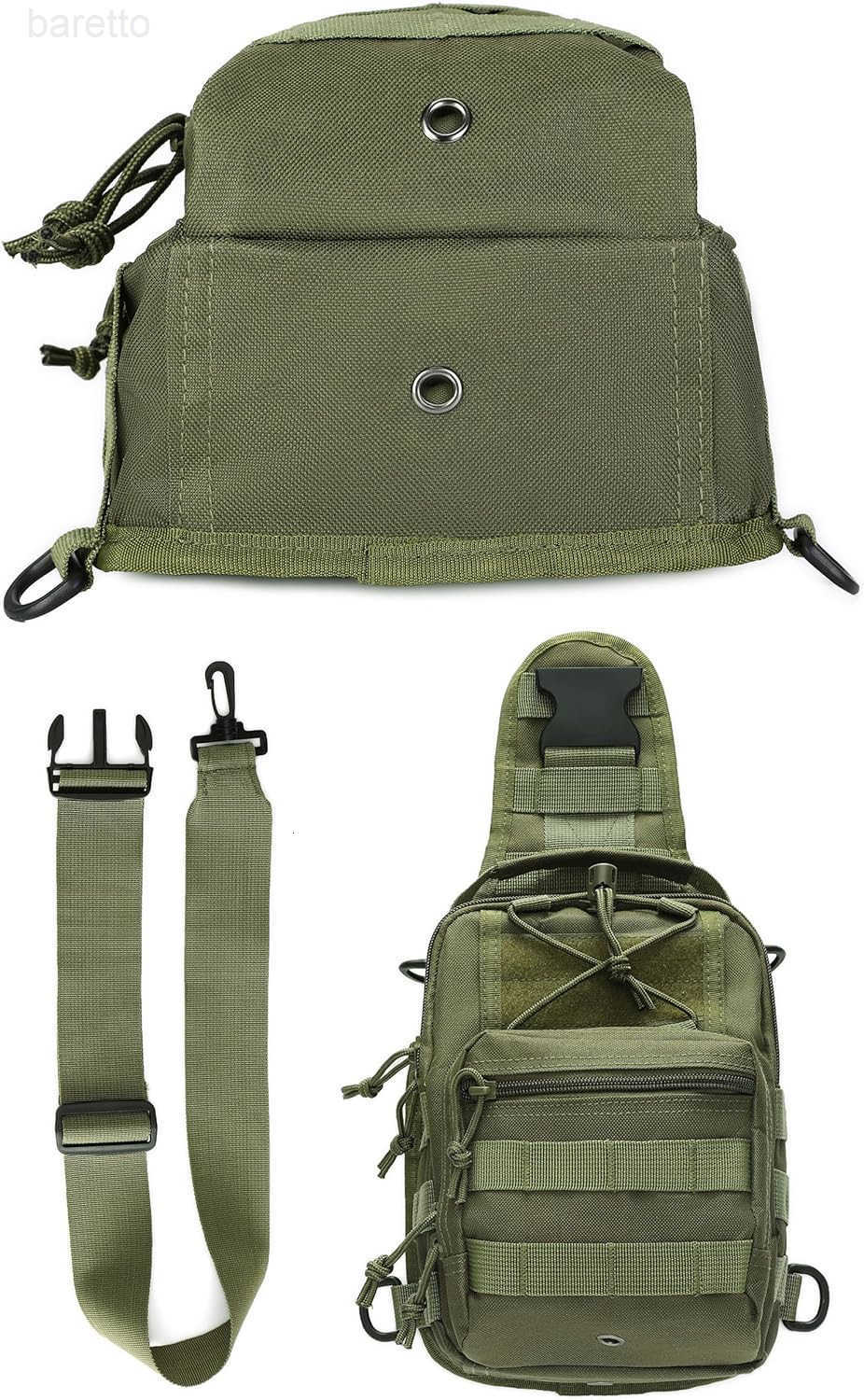 Hunting Backpack Waterproof Sling Shoulder Bag Small Carry Pouch Army Green Z250909