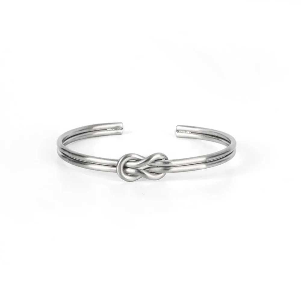 Hip Hop Men Stainless Steel Knot Bangles Simple Bow Opening Bracelet Fashion Titanium Steel Jewelry AccessoriesXJ250909