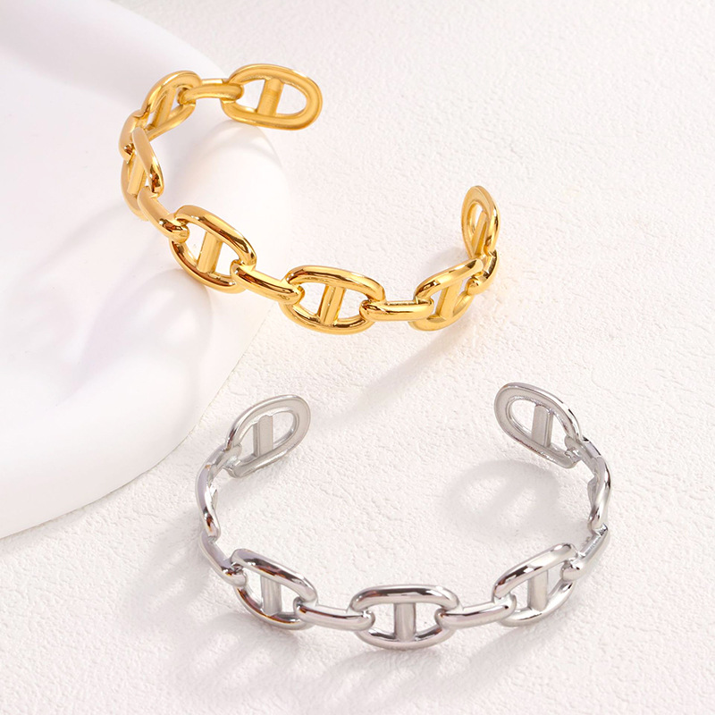 bracelet designer jewelry gold bracelet Titanium steel bracelet 18K gold pig nose bracelet double D open mouth bracelet bracelets designer bracelet bangle