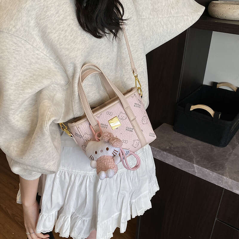 Girl Handheld Cute Basket 2025 New Cartoon Print Bear Shoulder High-End Crossbody Bag