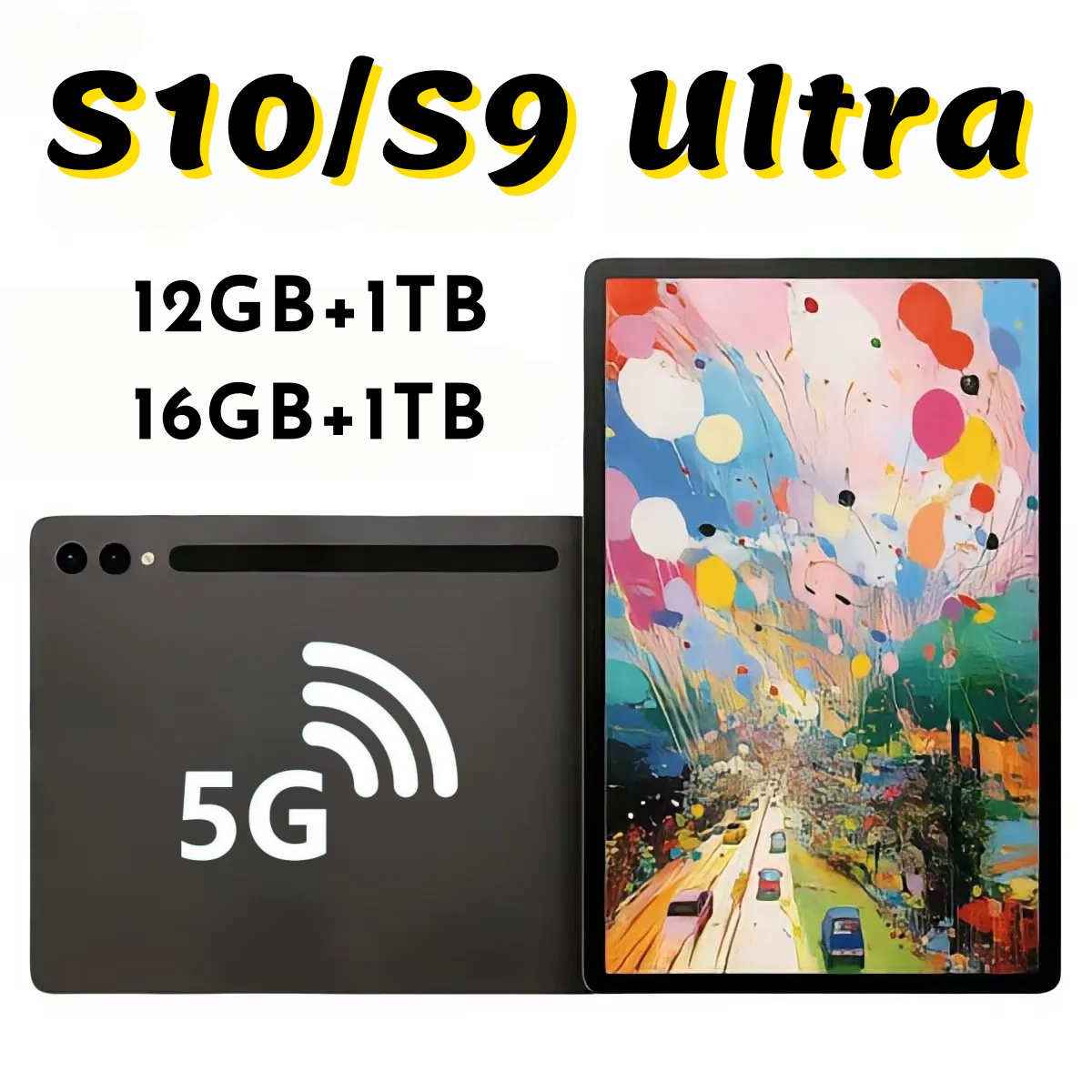 Tablet S10/S9 Ultra 10.1-inch Call Learning Portable Office Computer Smartphone 2-in-1 Touch Screen Dual Card Dual standby Global Multilingual Choice English Tablet