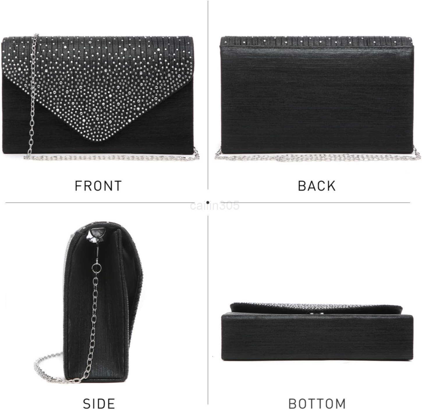 Ladies Frosted Satin Evening Clutch Purse Bag Crossbody Handbags Party Prom Wedding Envelope Z25909