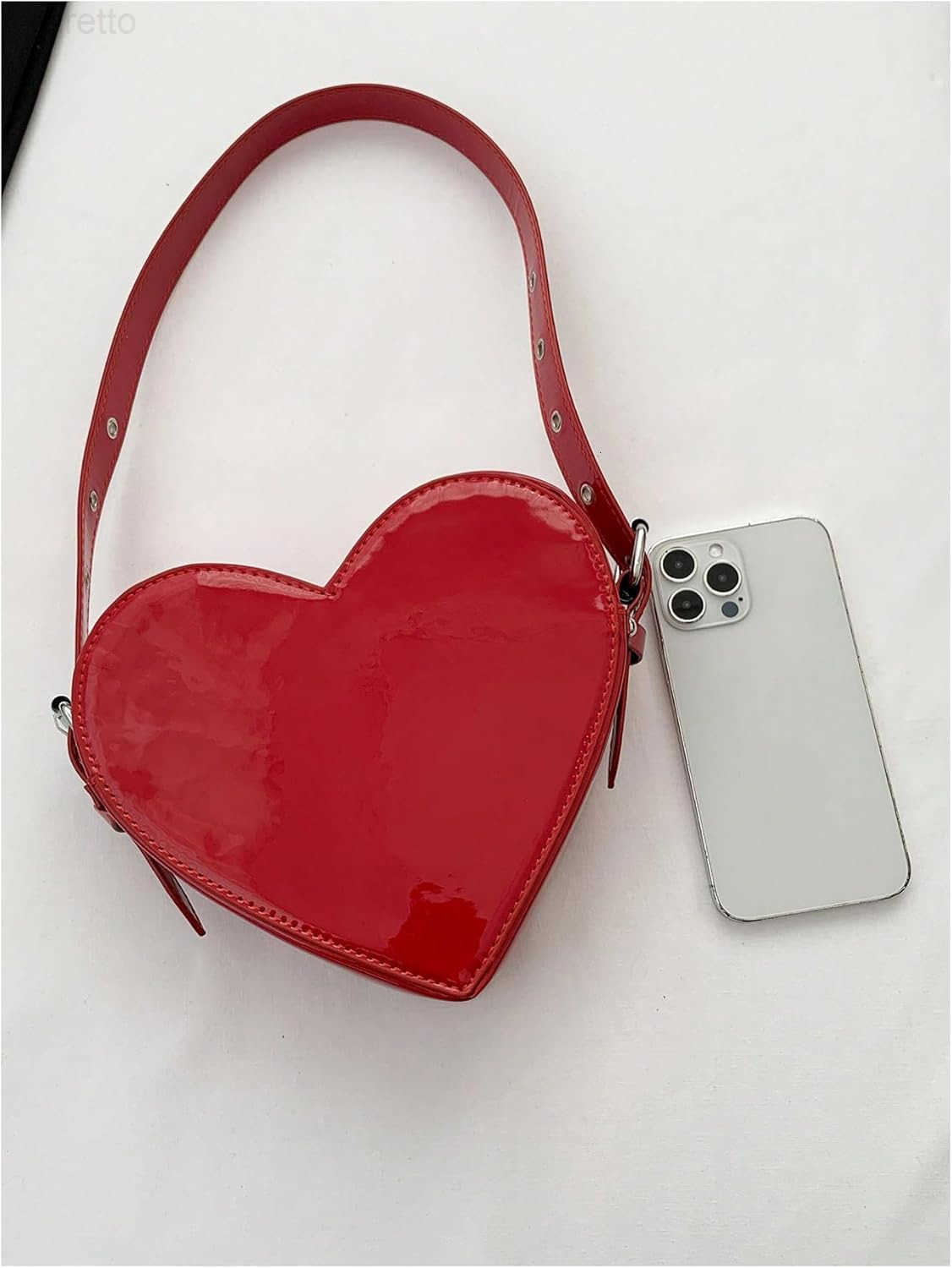 Womens Cute Heart Shaped Shoulder Bag Zipper Small Novelty Handbag with Adjustable Strap Z250909