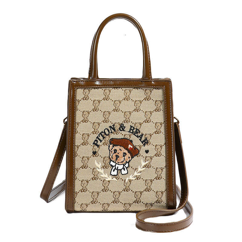 Handbag Beibao Women's Canvas Jacquard Color-Block Embroidery Single Shoulder Crossbody Tote Small Bag 2024