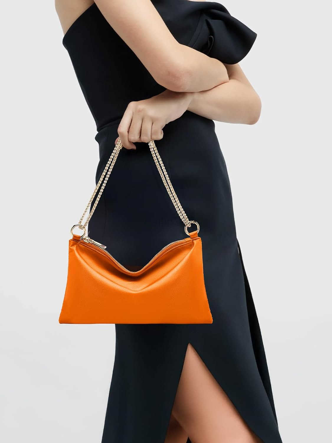Womens Evening Handbag Satin Shoulder Bag Purse for Prom Engagement Cocktail Party Wedding Z25909
