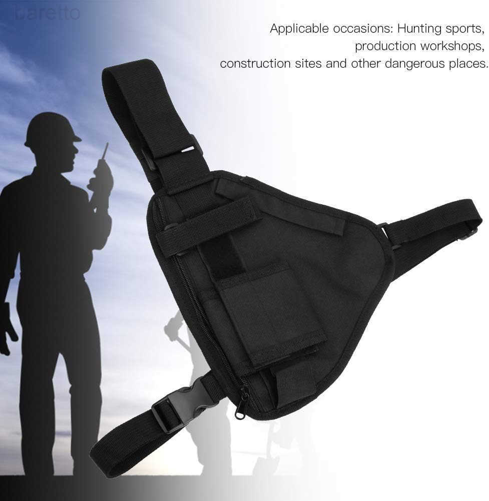 Holster Chest Harness Walkie Talkie Vest with Multi Layers Pouch 102x669in Single Radio Pouch Bag with Adjustable Shoulder Strap Black Z250909