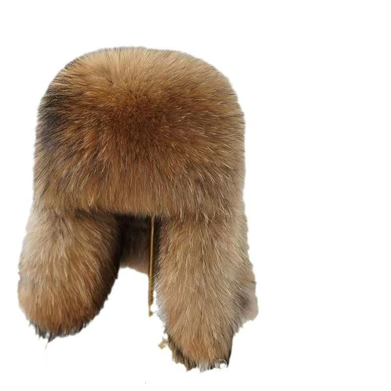 Outdoor Women Natural Fox Fur Russian Ushanka Hats Winter Thick Warm Ears Fashion Bomber Hat Lady Genuine Real Fox Fur Cap 241014