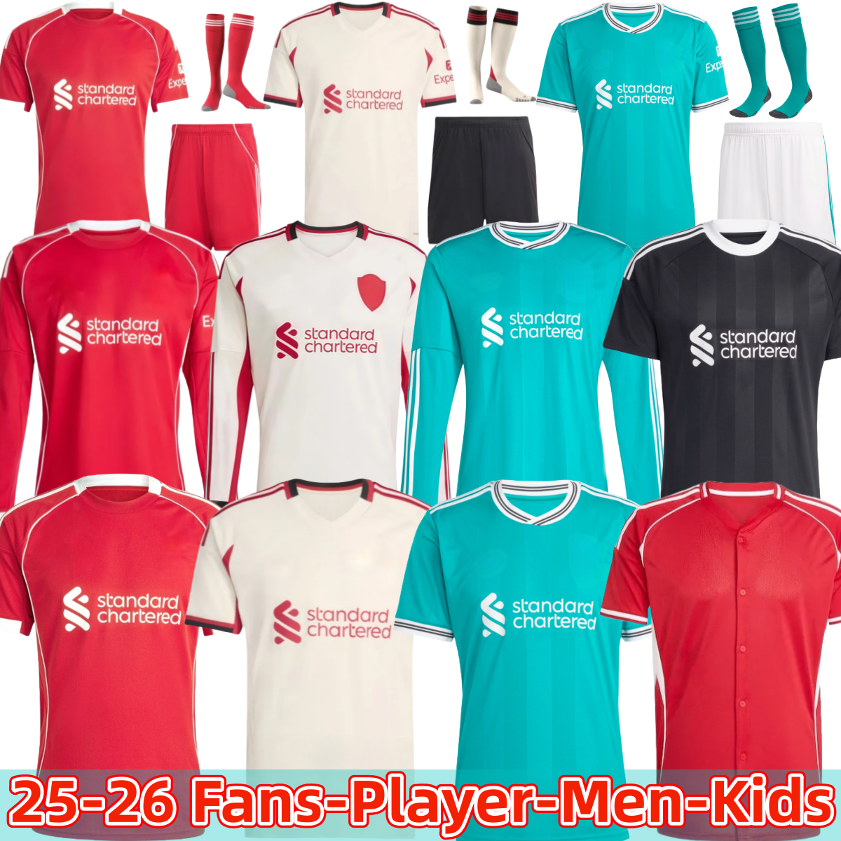 25 26 LFC soccer jerseys MAC ALLISTER ALEXANDE R-ARNOL D LUIS DIAZ GAKPO DARWIN SZOBOSZLAI jersey fans player 24 25 26 football shirt Mens Kids Kit sock 3XL 4XL