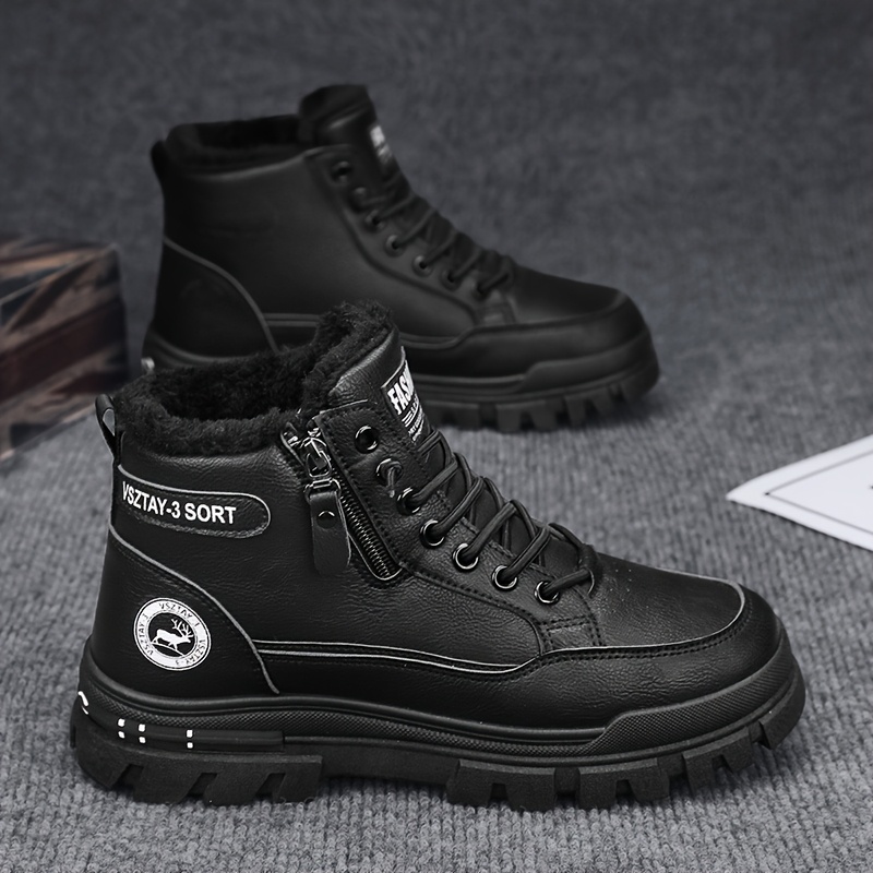 Designer trendy brand Martin boots men's winter high-top British fashion workwear leather waterproof thick sole height-enhancing versatile trendy shoes