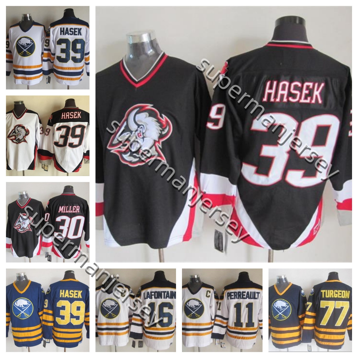 Vintage Koho CCM sabres Hockey Jersey 39 Dominik Hasek 48 Danny Briere 43 Marty Biron 7 Rick Martin 32 ROB RAY 30 Ryan Miller 89 Alexander Mogilny Size S-4XL
